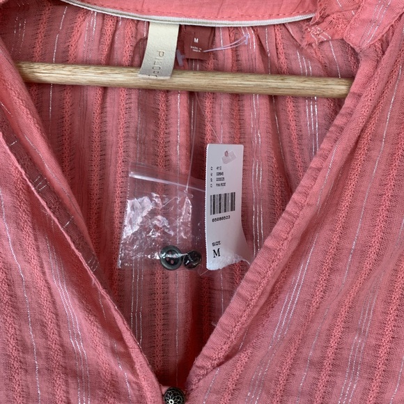 Pilcro Pink Long Sleeve Button Down Blouse - Picture 9 of 11